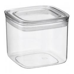 Pote 1,1 Litro Hermético Quadrado Com Tampa Transparente Com Vedação Tripla
